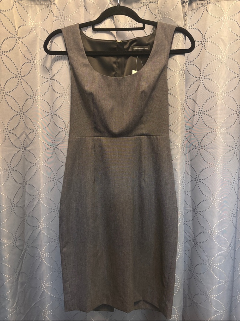Express Sleeveless Midi Sheath Dress in Charcoal